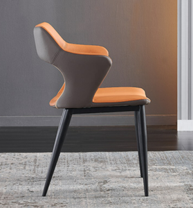 Chaise de salle à manger de luxe italienne, style moderne minimaliste, chaise de conversation pour hôtel, chaise de restaurant avec accoudoirs et dossier - Product Image 4