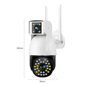 Segurança Equipamento 4mp Outdoor indoor IP Dome Câmera de rede Visão noturna IP 66 Impermeável dual- lens Wifi Camera com áudio