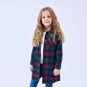 Ropa Infantil de Otoño, Camisas Largas para Niños, Camisas de Franela Cálidas de Manga Larga, Camisa a Cuadros de Forro Polar para Niñas - Product Image 4