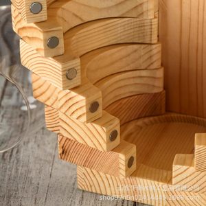 Caja de almacenamiento rectangular de madera para una sola botella de vino, ideal para regalos. - Product Image 4