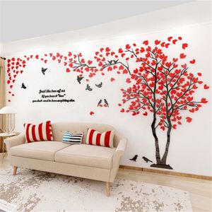 Pegatinas de Pared 3D Acrílicas, Decoración del Hogar, Calcomanías Creativas para Pared, Pegatinas de Árbol para Parejas, Decoración para Sala de Estar - Product Image 4