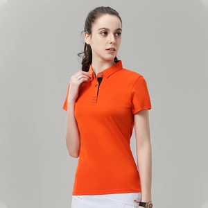 <b>Orange</b> Short Sleeve <b>Polo</b> Shirt Solid Color Breathable Cotton Men's Casual Wear - Product Image 3