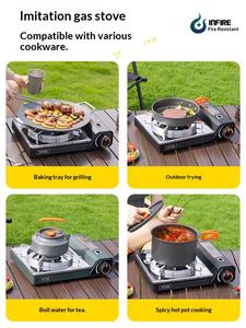 Réchaud manuel au butane miniature classique <span class=keywords><strong>pour</strong></span> l'extérieur, portable, allumage manuel, coupe-vent, design monobloc, ultra-fin, 3500W <span class=keywords><strong>pour</strong></span> le <span class=keywords><strong>camping</strong></span> - Product Image 2