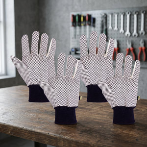 Cotton Industrial Hand <b>Gloves</b> Nitrile PVC Dots Plastic Cotton <b>Knitted</b> Construction Safety <b>Gloves</b> Non-Slip Non-Disposable - Product Image 2
