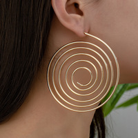 2024 bijoux de mode nouveau moustique femmes rétro géométrique boucles d'oreilles exagéré africain spirale grand rond creux boucles d'oreilles