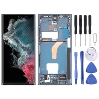 Grosir LCD untuk Samsung Galaxy S22 Ultra 5G SM-S908B edisi EU 6.78 inci layar LCD OLED Digitizer rakitan penuh dengan bingkai
