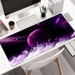 Customizable XXXL <b>Large</b> Purple Space Planet Mouse Pad Waterproof Big Gaming Desk <b>Mat</b> with Non Slip Rubber Base Smooth Surface - Product Image 1