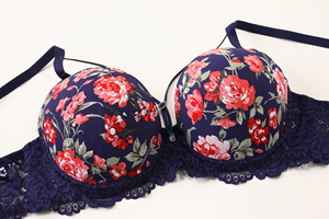 Ensemble de lingerie fine pour femmes BINNYS, ensembles de culottes, jolies filles, soutien-gorge en dentelle fantaisie à fleurs, soutien-gorge push-up sexy, photos de femmes avec des détails à bretelles - Product Image 3