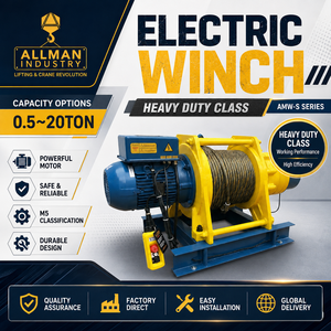 Treuil électrique <span class=keywords><strong>ALLMAN</strong></span> AM robuste de 1 à 20 tonnes, 220V 380V 3P, pour le tirage de câbles, idéal pour les bateaux, la construction et les machines de levage. - Product Image 1