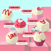 Produits tendance Nouveautés Fabricants Personnalisez Oem Fizzy Relax rose Cup Cake Cadeau de bombe de bain de luxe pour la Saint-Valentin