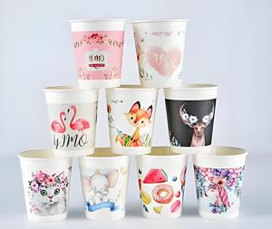 Double couche blanche <span class=keywords><strong>personnalisable</strong></span> de <span class=keywords><strong>carton</strong></span> dégradable et tasses de papier de graffiti - Product Image 2