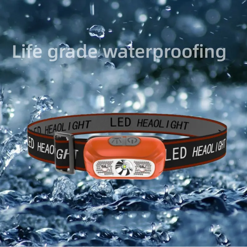 بطارية LED قابلة لإعادة الشحن في الهواء الطلق مقاومة للماء خفيفة الوزن مصابيح أمامية عالية الطاقة للتخييم والمشي لمسافات طويلة والجري