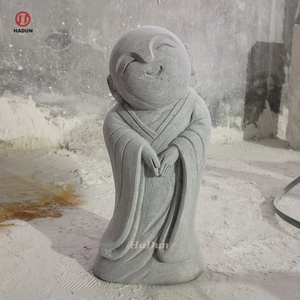 HADUN - Decoración <span class=keywords><strong>de</strong></span> Templo Japonés para Exteriores, Estatua Budista <span class=keywords><strong>de</strong></span> Piedra Tallada a Mano, Esculturas <span class=keywords><strong>de</strong></span> Buda Monje Pequeño en Granito y Mármol - Product Image 3