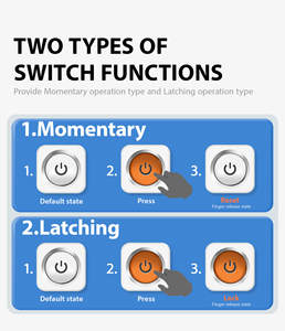16mm Dot LED Illuminated <strong>Push</strong> <strong>Button</strong> <strong>Switch</strong> Stainless Steel 24V12V DC/AC Bi-Color IP65 Momentary Latching - Product Image 5
