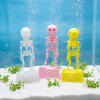 Ornement d'aquarium imprimé en 3D Vashine, figurine de squelette dansant avec connexion pour pompe à air et base stable