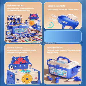 Ensemble de jouets d'assemblage de boîte <span class=keywords><strong>à</strong></span> <span class=keywords><strong>outils</strong></span> de 218 pièces avec perceuse, vis, démontage, <span class=keywords><strong>jouet</strong></span> éducatif, jeu de simulation d'<span class=keywords><strong>outils</strong></span>, ensemble de jouets - Product Image 6