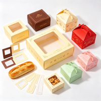 Boîte d'emballage pour pâtisserie de haute qualité avec fenêtre en PET, imprimée en couleur, pour desserts français et boîtes cadeaux sucrées