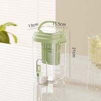 Carafe à eau froide et seau à jus carrés en PP de qualité alimentaire grande capacité avec robinet pour réfrigérateur domestique
