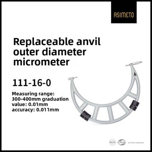 Micrómetro de Medición de Diámetro Reemplazable Asimeto, Modelo Serie 111, Alta Precisión de 0.006 mm, Medición de Múltiples Anchos - Product Image 2