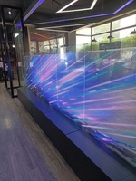 Esnek P6/P8/P10 Yapışkanlı LED Örgü Ekran, Perakende Mağazası Video Duvarları Grafikleri ve Animasyonları için SDK ile birlikte.