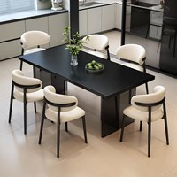 Table à manger suspendue en pierre, chaise 2026, nouvelle petite table à manger pliable carrée en acrylique, style crème, luxe léger pour la maison