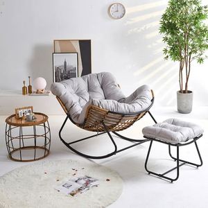 Sillón Mecedor Nórdico para Balcón, Sillón Individual para <span class=keywords><strong>Siesta</strong></span> y Relajación - Product Image 2