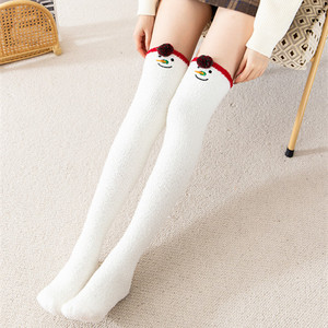 Calze lunghe da donna divertenti e soffici, calde invernali, elasticizzate, sopra il ginocchio, con motivo animale, graziose e comode - Product Image 5