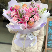 Échantillon gratuit de haute qualité Film d'emballage Date Emballage cadeau pour la Saint-Valentin Bouquet Corée Fleur Papier d'emballage