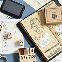 Timbre séries nombres de semaine en bois, timbres personnalisés, usage quotidien, décoration pour Scrapbook, manuel, fourniture de bricolage, vente en gros, 60 pièces
