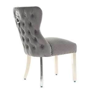 <span class=keywords><strong>Chaise</strong></span> <span class=keywords><strong>de</strong></span> salle à manger au design européen moderne avec pieds en métal doré, revêtement en velours argenté <span class=keywords><strong>de</strong></span> <span class=keywords><strong>haute</strong></span> qualité, utilisation sur <span class=keywords><strong>table</strong></span> <span class=keywords><strong>de</strong></span> cuisine en plastique - Product Image 1