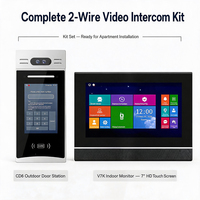 Kit d'interphone vidéo à deux fils pour 4 maisons, immeuble multi-appartements, application WiFi Tuya, déverrouillage à distance, contrôle d'accès RFID, vente en gros