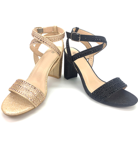 Nuovi tacchi estivi di medie dimensioni per donna con trapano chic e comodi sandali principessa con tacco basso a punta aperta - Product Image 2