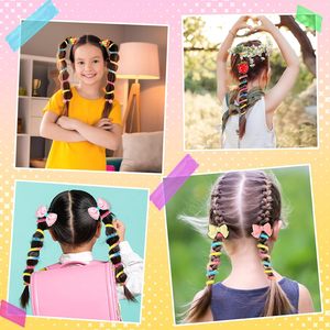Spiral Hair Ties for Kids, Colorful Telephone Wire Hair Bands Elastic <strong>Braided</strong> Telephone Cord Hair <strong>Accessories</strong> for Little Girls - Product Image 3