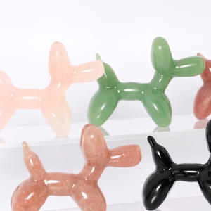 Gran oferta, perro de cuarzo rosa Natural tallado a mano, globo de fresa tallado a mano, perro tallado de animales para regalo artesanal de cristal - Product Image 6