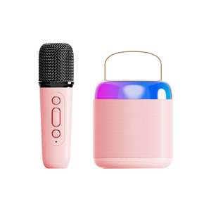2023 Mới Phát Hành Mini Xách Tay Loa Karaoke Với Mic <span class=keywords><strong>Bluetooth</strong></span> Và Không Dây Microphone Đầy Màu Sắc RGB Đèn LED Cho Trẻ Em - Product Image 2