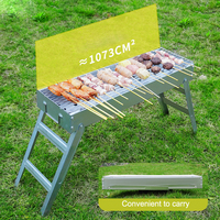 Barbecue portable de style japonais moderne et luxueux en acier allié chromé, trois tailles, barbecue au charbon de bois pliable