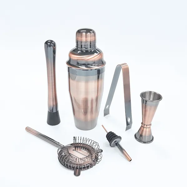 Eco friendly products 2021 bar stool 24oz copper cocktail shaker making set stainless steel cocktail kit
