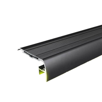 Profilé d'escalier intérieur en alliage d'aluminium LED, bande antidérapante lumineuse, bordure de marche étanche, moderne, pour hôtels et cinémas