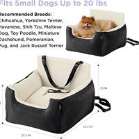 Siège de voiture imperméable pour animaux de compagnie, pour petits chiens et chats, lit surélevé en peluche chaud pour l'hiver avec laisse à clipser, housse amovible et lavable