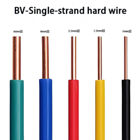 Cable Gaotong 60227IEC01 BV de PVC Aislado, de un Solo Núcleo, Conductor de Cobre Libre de Oxígeno, 450/750V para Cableado de Uso General