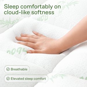<span class=keywords><strong>Surmatelas</strong></span> en viscose de bambou <span class=keywords><strong>ultra</strong></span> doux taille Queen, rafraîchissant naturellement, soulageant les douleurs dorsales, <span class=keywords><strong>surmatelas</strong></span> vert - Product Image 2