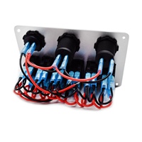 Panneau de commutateur à bascule LED 6 gang avec chargeur USB, voltmètre numérique et prise d'alimentation 12V pour bateau, voiture, marine, VR, VTT, UTV