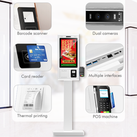 Quiosco de autopedido de 21,5 pulgadas, pantalla táctil, pago de pared, modelo de pie, Software, quiosco de pago, restaurante, aeropuerto, tienda rápida