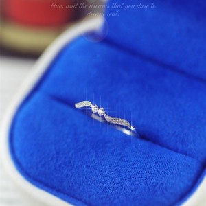 Anillos de Moda para Mujer, Anillo de Compromiso de Aleación Blanca con Engaste Pavé, Diseño Minimalista, Estilo Europeo, Banda Lisa - Product Image 4