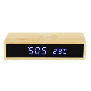 High Quality Digital Alarm Clock Desktop Wooden Led Clock