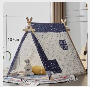 Tente de fête pour enfants, tipi indien pour bébé et enfants, intérieur et extérieur, tissu en coton, jouet pour enfants