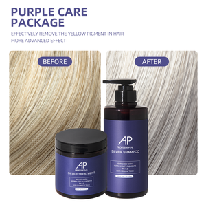 AP Factory Salon Private Label Silver Brightening Purple Shampooing Après-shampooing Masque capillaire Ensemble de soins capillaires en mousse <span class=keywords><strong>pour</strong></span> <span class=keywords><strong>cheveux</strong></span> blonds - Product Image 1