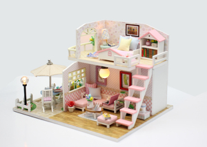Vente chaude Enfants Exquis 3D Miniature Diy Rose Loft Chambre Puzzle Miniature Meubles Maisons De Poupée - Product Image 6