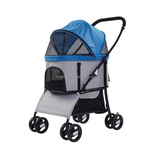 पालतू स्टलर 4 पहियों कुत्ते बिल्ली स्टलर कई रंग कुत्ते बिल्ली ट्रॉली - Product Image 2