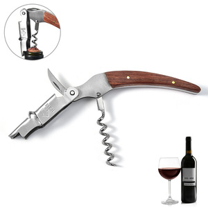 Sacacorchos clásico Yangjiang XR90578 de acero inoxidable con mango de madera, versátil sacacorchos plano para abrir cerveza y vino - Product Image 2